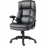 Lorell Black Base Leather High-back Chair, Black (LLR59435) Each