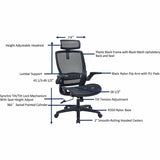 Lorell Lanser All-Mesh Chair with Flip-Up Arms, Black (LLR63211) Each