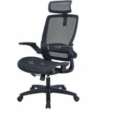Lorell Lanser All-Mesh Chair with Flip-Up Arms, Black (LLR63211) Each