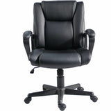 Lorell SOHO Mid-back Chair w/Armrest, Black (LLR81810) Each
