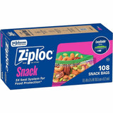 Ziploc Seal Top Snack Bags, Snack, 6.5" x 3.25", Clear, 90 Bags/Box (SJN383215BX) Box of 108