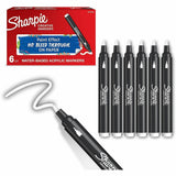 Sharpie Creative Marker, White Ink, Water Based, Acrylic Based, 6/Box (SAN2218126) Box of 6