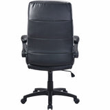 Lorell Colline High-Back Chair with Flip Arms, Bonded Leather, Black (LLR41853) Each
