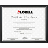 Lorell Certificate Frame, 8.50" x 11" Frame Size, Beveled Edge, Black (LLR49415) Each