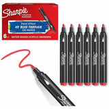 Sharpie Creative Markers, Red Ink, Water Based, Acrylic Based, 6/Box (SAN2218119) Box of 6