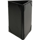 Deflecto Three-Panel Table Tent, Support 5" x 7" Media, Black, Leather, Leatherette (DEF4442) Each