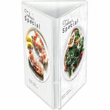 Deflecto 3-Sided Sign/Menu Holder, Support 4" x 6" Media, Clear, Plastic, Polystyrene (DEF4444) Each