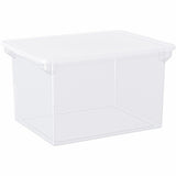 Storex Plastic File Tote Storage Box, External Dimensions: 14" x 18.3" x 10.5", 35 lb, Clear, 9.25 gal, 1/Pack (STX61539U04C) Each