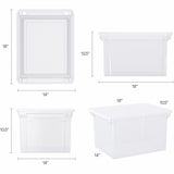 Storex Plastic File Tote Storage Box, External Dimensions: 14" x 18.3" x 10.5", 35 lb, Clear, 9.25 gal, 1/Pack (STX61539U04C) Each