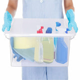 Storex Plastic File Tote Storage Box, External Dimensions: 14" x 18.3" x 10.5", 35 lb, Clear, 9.25 gal, 1/Pack (STX61539U04C) Each