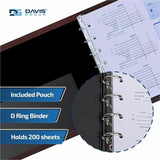 Davis Group Premium 3-Up Business Checkbook Binder, 200 Sheet Capacity, 7 Ring, Pocket: Internal, Vinyl, Burgundy, Pocket (DGC3UPAM08) Each