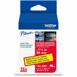 Brother Genuine P-touch TZeS661 BK on YL Label Tape, Strong Adhesive Lam., 36mmX8m, 1 27/64", Yellow, Laminated (BRTTZES661G) Each