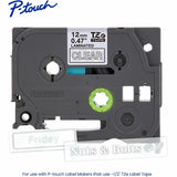 Brother P-touch Genuine TZe135 WHT on CLR Label Tape, Laminated, 12mmX8m, 15/32", Clear, Water Resistant (BRTTZE135G) Each