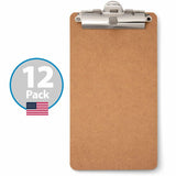 Officemate Memo/Receipt-Sized Clipboards, Storage for Receipt, Hardboard, Wood, 12/Carton (OIC83156) Case of 12