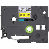 Brother P-touch Genuine TZeS631 BK on YL Label Tape, Strong Adhesive Lam., 12mmX8m, 15/32", Yellow, Laminated (BRTTZES631G) Each