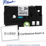 Brother Genuine P-touch TZeFX261 BK on WHT Label Tape, Flexible ID Laminated, 36mmX8m, x 1 27/64", White, Polyester (BRTTZEFX261G) Each