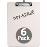 Officemate Reusable Dry-Erase Whiteboard Clipboards, 9" x 12 1/2", White, Storage for 70 Sheet, 6/Carton (OIC83161) Case of 6