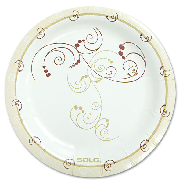 SOLO® Symphony Paper Dinnerware, Mediumweight Plate, 6" dia, Tan, 125/Pack (SCCMP6J8001PK)