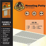 Gorilla Mounting Putty, Beige, For Indoor, Outdoor, Mounting, Paper, Wall, Wood, Tile, Metal, Glass, 168/Pack (GOR109100) Each