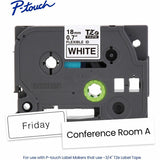 Brother Genuine P-touch TZeFX241 BK on WHT Label Tape, Flexible ID Laminated, 18mmX8m, 45/64", White (BRTTZEFX241G) Each