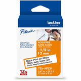 Brother Label Tape, x 15/32" x 26 1/5 ft Length, Black on White (BRTTZEAF231G) Each