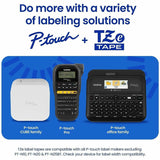 Brother P-touch Genuine TZe251 BK on WHT Label Tape, Laminated, 24mmX8m, 15/16", White, Water Resistant (BRTTZE251G) Each