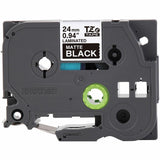 Brother Genuine P-touch TZeM355 WHT on BK Label Tape, Premium Matte Laminated, 24mmX8m, 15/16", Matte Black (BRTTZEM355G) Each