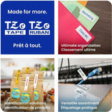 Brother P-touch Genuine TZeS211 BK on WHT Label Tape, Strong Adhesive Lam., 6mmX8m, 15/64", White, Laminated (BRTTZES211G) Each