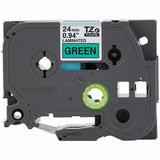 Brother Genuine P-touch TZe751 BK on GRN Label Tape, Laminated, 24mmX8m, 15/16", Green, Water Resistant (BRTTZE751G) Each