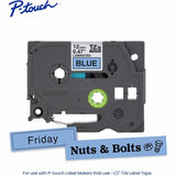 Brother P-touch Genuine TZe531 BK on BK Label Tape, Laminated, 12mmX8m, 15/32", Blue, Water Resistant (BRTTZE531G) Each