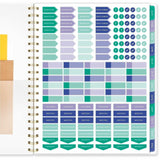 At-A-Glance BADGE Weekly/Monthly Planner, Letter, 8½" x 11", 13-Month, Jan 2027-Jan 2028, Badge Floral, Purple (AAG1753F905) Each