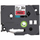 Brother P-touch Genuine TZe451 BK on RD Label Tape, Laminated, 24mmX8m, 15/16", Black on Red, Water Resistant (BRTTZE451G) Each