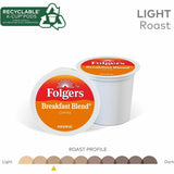 Folgers Folgers K-Cup Breakfast Blend Coffee, 0.2 oz Per Box, Light/Mild, 24 K-Cup, Kosher, 4/Carton (GMT3451CT) Case of 96