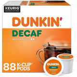 Dunkin' K-Cup Decaf Coffee, 0.3 oz Per Box, Medium, 22 K-Cup, Decaf, Original Blend, 4/Carton (GMT0317CT) Case of 88