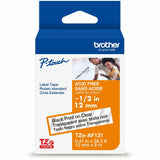 Brother Tze-AF131G Label Tape, Black on Clear, Thermal, Laminated, 26.25 ft Roll Length, For Label Printer, Label Maker (BRTTZEAF131G) Each