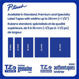Brother P-touch Genuine TZe661 BK on YL Label Tape, Laminated, 36mmX8m, 1 27/64", Yellow, Water Resistant (BRTTZE661G) Each