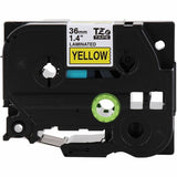 Brother P-touch Genuine TZe661 BK on YL Label Tape, Laminated, 36mmX8m, 1 27/64", Yellow, Water Resistant (BRTTZE661G) Each