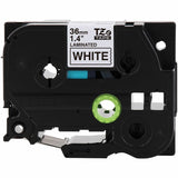 Brother Genuine P-touch TZeS261 BK on WHT Label Tape, Strong Adhesive Lam., 36mmX8m, 1 27/64", White, Laminated (BRTTZES261G) Each