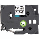 Brother Genuine P-touch TZeS151 BK on CLR Label Tape, Strong Adhesive Lam., 24mmX8m, 15/16", Clear, Laminated (BRTTZES151G) Each