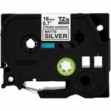 Brother P-touch Tze Label Tape, 45/64", Matte Silver, Laminated, Water Resistant (BRTTZES941G) Each