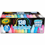 Crayola Washable Sidewalk Chalk, Assorted, For Sidewalk, Driveway, Washable, Anti-Roll Shape, Non-toxic, 130/Pack (CYO510817) Pack of 130