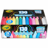 Crayola Washable Sidewalk Chalk, Assorted, For Sidewalk, Driveway, Washable, Anti-Roll Shape, Non-toxic, 130/Pack (CYO510817) Pack of 130