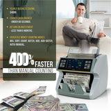 Kolibri KBR-1500 V2 Mixed Bill Counter, Counts @ 1200 bills/min, Gray (CDAKBR1500V2) Each