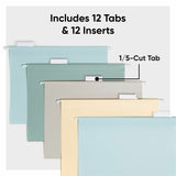 Smead 1/5 Tab Cut Letter Hanging Folder, 8½" x 11", 1/2" Expansion, Assorted Tab Position, Assorted, 100 Sheets Capacity, 12/Pack (SMD10522) Pack of 12
