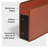 Smead TUFF Straight Tab Cut Letter File Pocket, 8½" x 11", 5 1/4" Expansion, 1200 Sheets Capacity, Poly, Rubber, Redrope, 2/Pack (SMD73782) Pack of 2