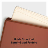 Smead TUFF Straight Tab Cut Letter File Pocket, 8½" x 11", 5 1/4" Expansion, 1200 Sheets Capacity, Poly, Rubber, Redrope, 2/Pack (SMD73782) Pack of 2