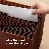 Smead TUFF Letter Expanding File, 8½" x 11", 6200 Sheets Capacity, Assorted Tab Position, Brown, 31 Pocket, 30 Divider (SMD73785) Each