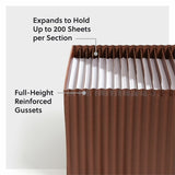 Smead TUFF Letter Expanding File, 8½" x 11", 6200 Sheets Capacity, Assorted Tab Position, Brown, 31 Pocket, 30 Divider (SMD73785) Each