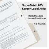Smead SuperTab 1/3 Tab Cut Letter Top Tab File Folder, 8½" x 11", 3/4" Expansion, Assorted Tab Position, Assorted, 20/Pack (SMD10521) Pack of 20