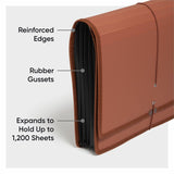 Smead TUFF Letter File Wallet, 8½" x 11", 5 1/4" Expansion, 1200 Sheets Capacity, Poly, Plastic, Rubber, Redrope (SMD73788) Each